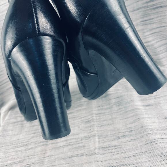 Lauren Ralph Lauren Marcy Black Leather Heeled Ankle‎ Boots Size 8.5B - Picture 7 of 10